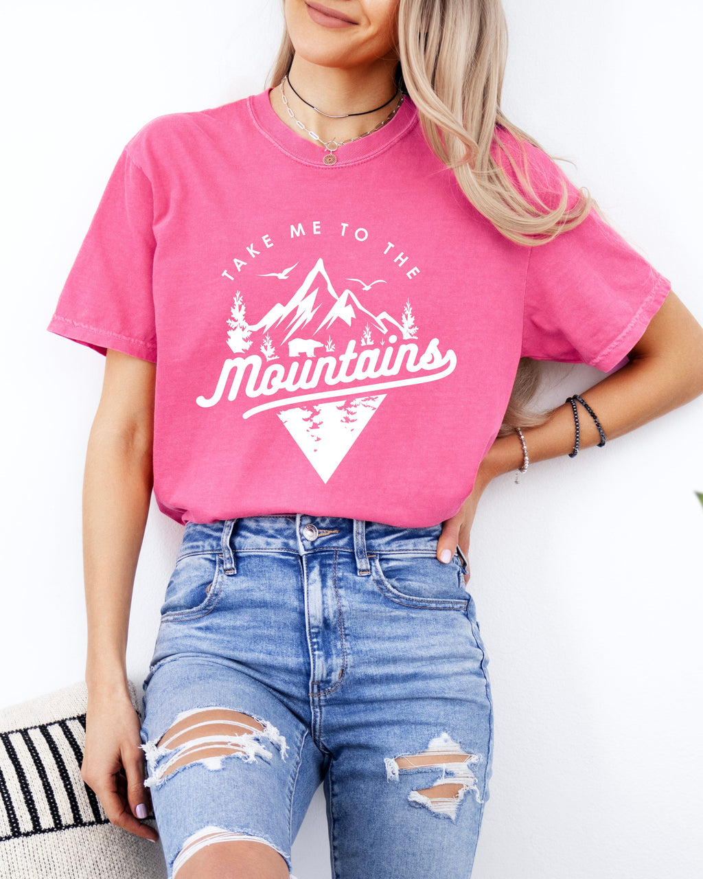 Take me to mountains Camping Hiking Comfort Colors T Shirt (Triangle)