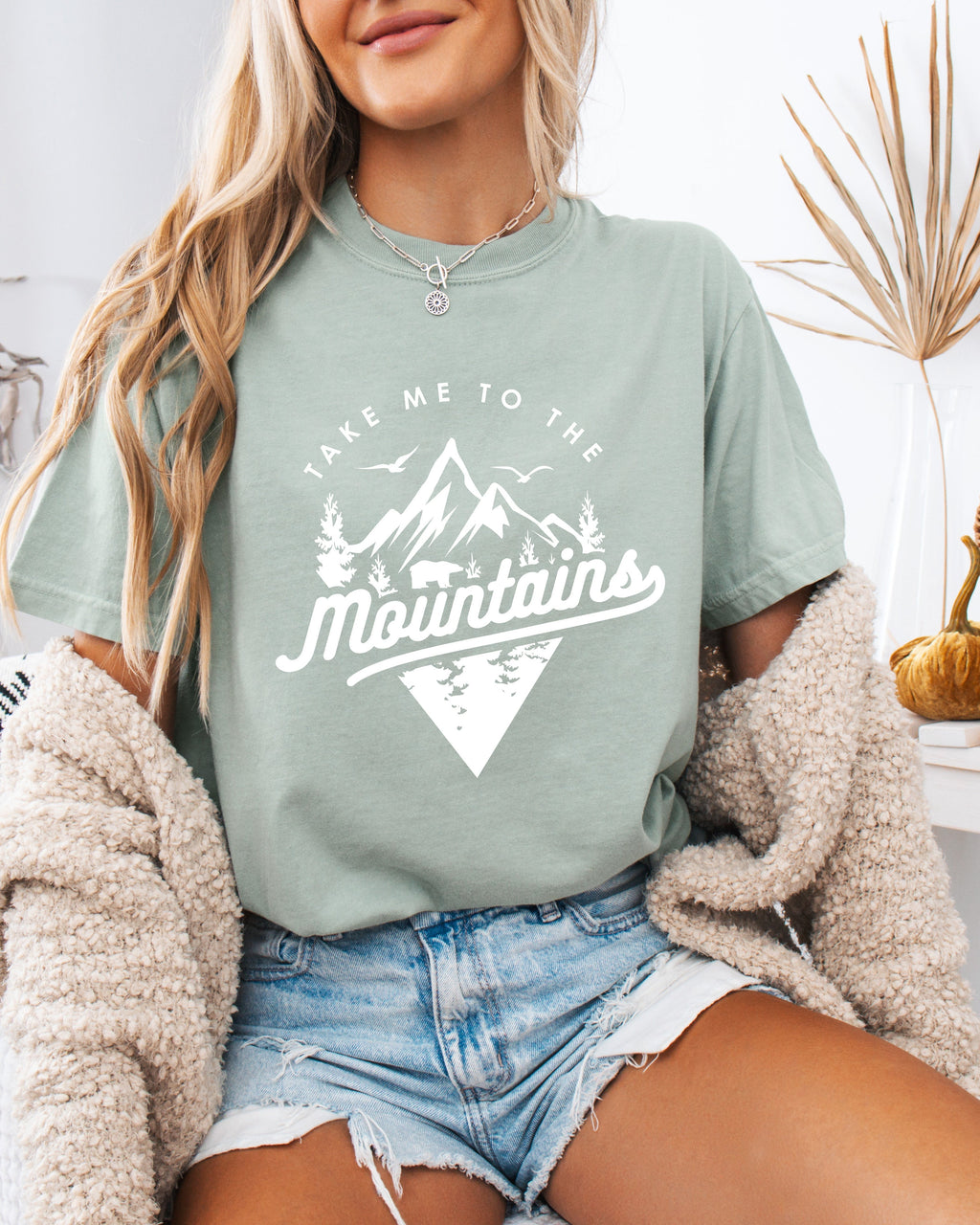 Take me to mountains Camping Hiking Comfort Colors T Shirt (Triangle)