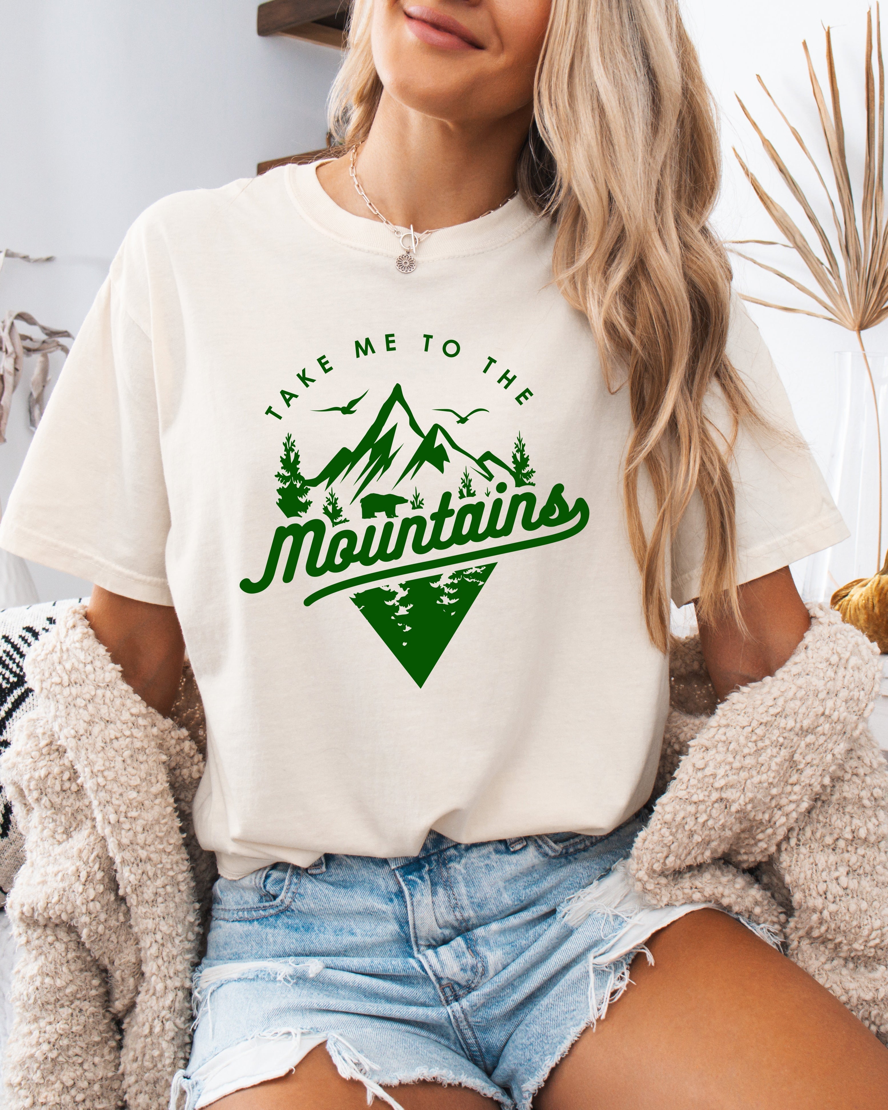 Take me to mountains Camping Hiking Comfort Colors T Shirt (Triangle)