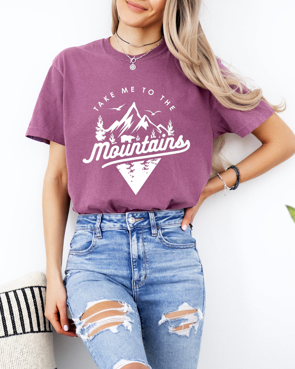 Take me to mountains Camping Hiking Comfort Colors T Shirt (Triangle)