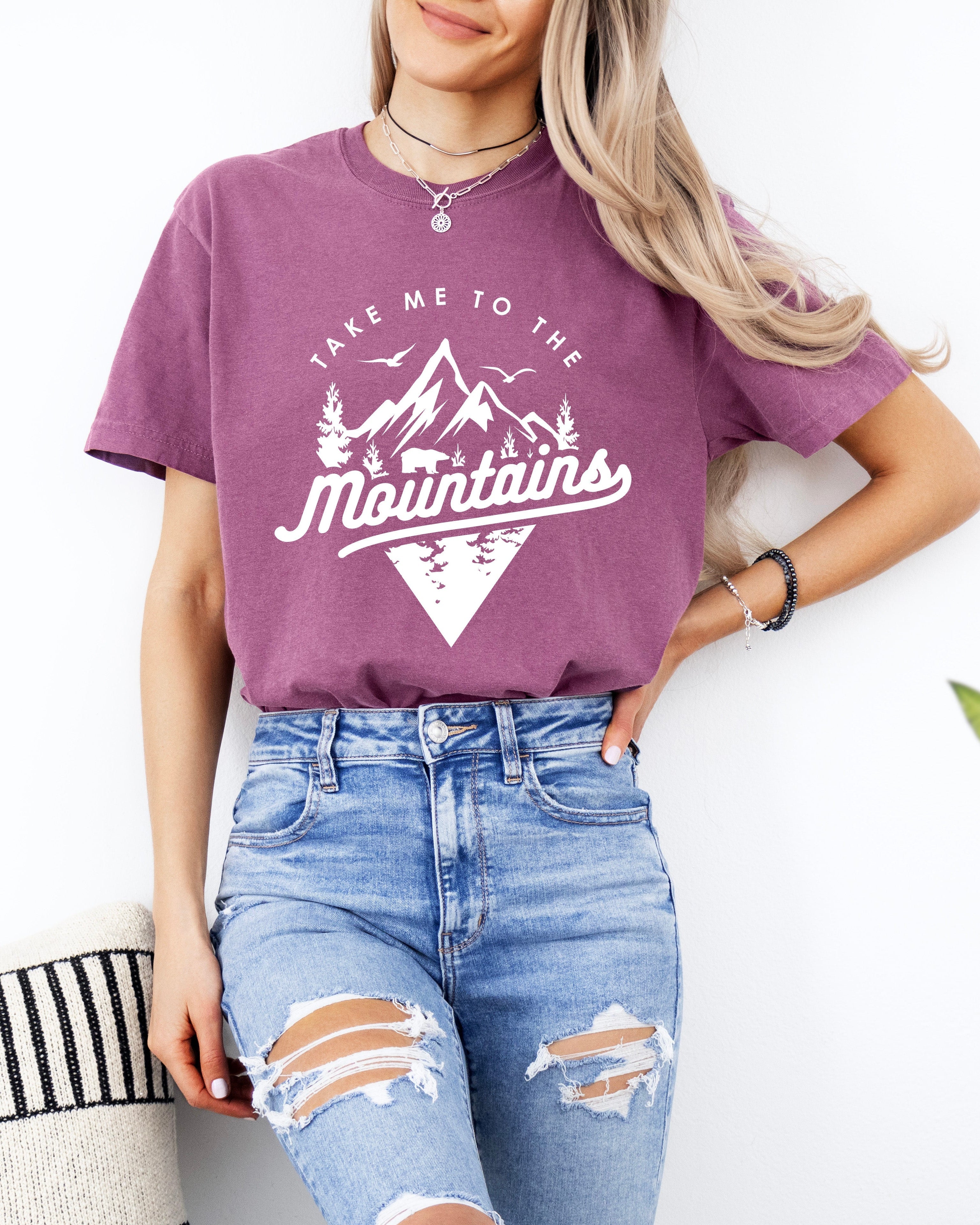 Take me to mountains Camping Hiking Comfort Colors T Shirt (Triangle)