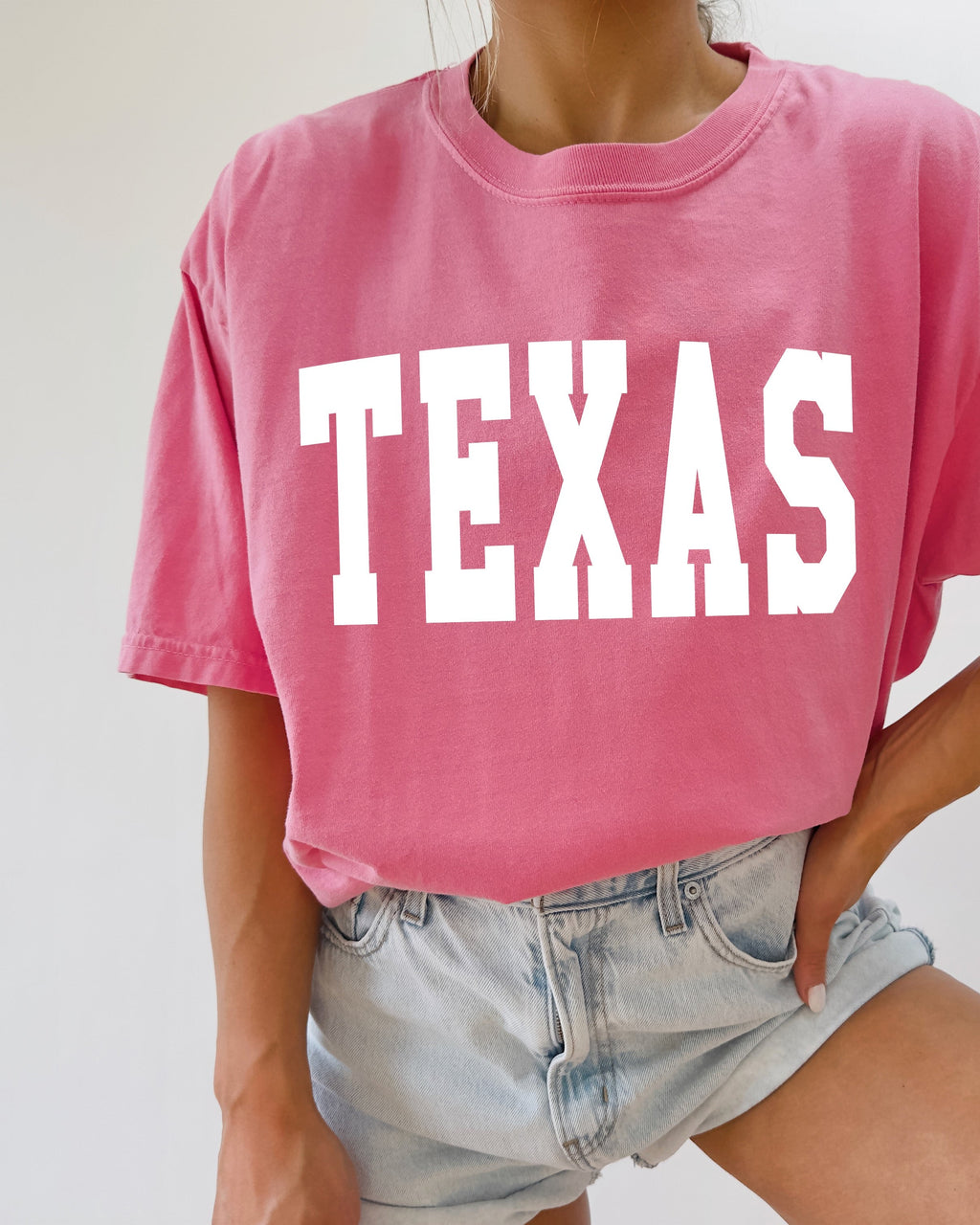 Texas State City Comfort Colors T Shirt (Condensed Font)