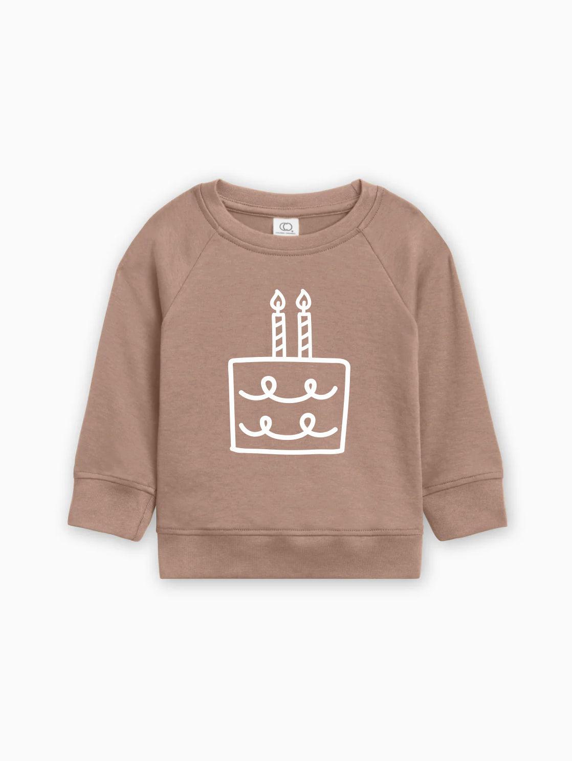 Two 2nd Birthday Cake Organic Cotton Baby Pullover