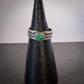 Hubei Turquoise Triangle Ring | Sterling Silver Wide Band | Handmade Minimalist Artisan Jewelry