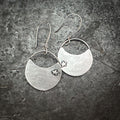 North Star Crescent Disc Earrings | Sterling Silver + Hand-Pierced Stars | Ride the Wind Collection